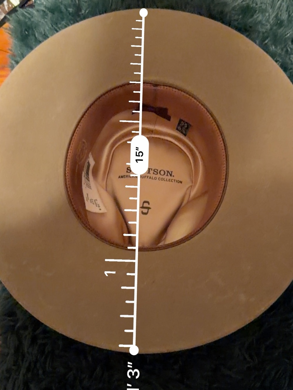 Stetson American Buffalo Drifter 4X Buffalo Felt Western Hat Stone 6 7/8 USA - Picture 2 of 15